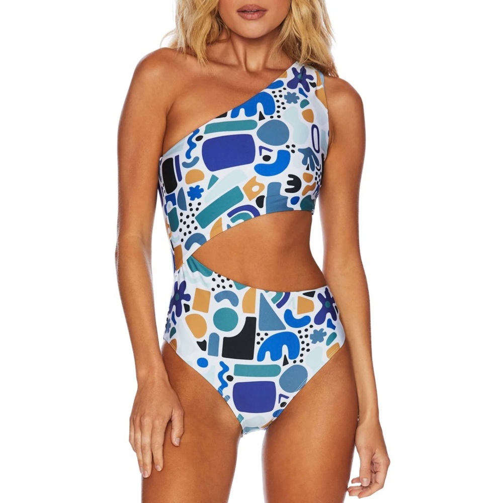 NWT Beach Riot Celine One Piece - L - Cool Abstract Shapes